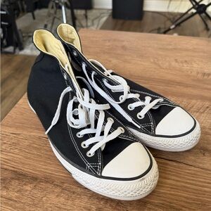Classic Black High-Top Converse Sneakers with White Accents